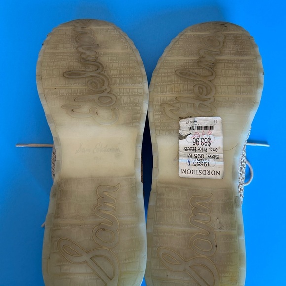 Sam Edelman Delma Tan Fabric Woven Wedge 1 1/2” Heel Sneakers - Picture 6 of 11